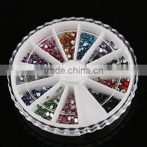 12color Acrylic Rhinestone Nail Art Decoration Wheel thumbnail-1