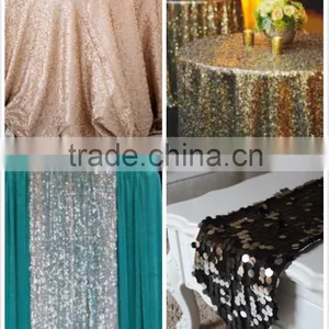 Wedding Blush Champagne Sequin Table Cloth thumbnail-2