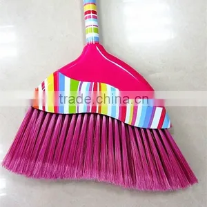 Colourful Household Cleaning Floor Iron Pole PET Bristles Plastic Broom thumbnail-2