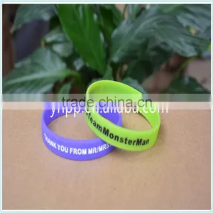 Cheap Custom Silicone Bracelet Debossed Logo Wristband thumbnail-5