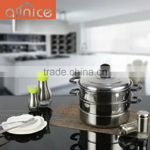 Multi-layer Stainless Steel Steamer Cooking Pot With Steel Lid Bakelite Handles thumbnail-1