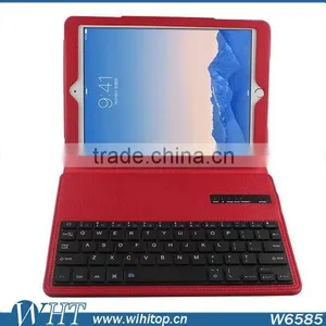 Litchi Pattern PU Leather Flip Stand Case Silicon Keyboard Cover for IPad Air 2 thumbnail-2