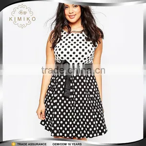 Garment Hot Selling Polka Dot Plus Size Dress For Woman thumbnail-1