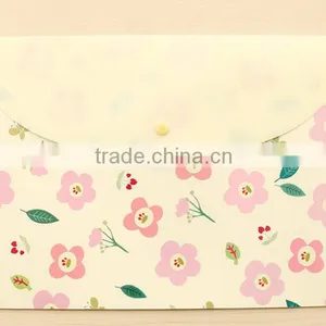 Flower Printing PVC A4 Document Bag With Snap China Supplier thumbnail-2