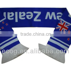 100% Acrylic Knitted Jacquard Soccer Team Scarf thumbnail-1