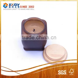 Wooden Lid Scented Soy Candle for Decoration;wood Candle Lid thumbnail-2
