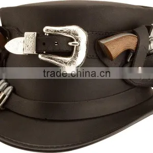 American-hat-makers-steampunk-hatter-peacekeeper-black-silver-bullet-band-PEACEKEEPER thumbnail-2