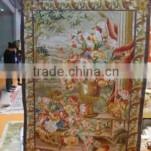 Imitate Handmade Embroidery Flower Rectangle Tapestry thumbnail-1