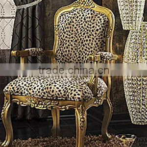 Morden Chair Stocklot Chair Solid Wood Hand Carved Leopard Chair,antique Style Accent Chair With Fabric Cushion thumbnail-1