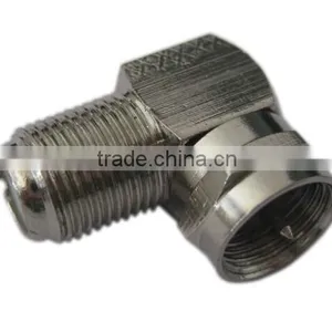90 Right Angle F RG6 RG59 Coaxial Coax Connector Adapter thumbnail-1