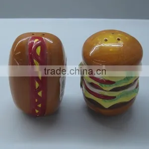 Handpainted Hotdog and Hambuger Salt and Pepper Shaker thumbnail-1