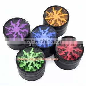 VA Lightning Grinder 2.5 Inch Herb Grinder Aluminium Golden Grinder Wholesale Herb Grinder/CNC Herba Custom Logo is Free thumbnail-1