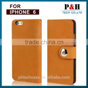 2015 New Arival High Class Express for Iphone 6 Genuine Leather Flip Case , 100% Real Leather Wallet Case for Iphone 6 thumbnail-1