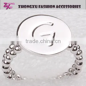 New Custom Womens Silver Plated Promotion Letter g Ring thumbnail-1