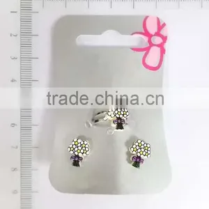 Cute Acrylic Sun Baby Earring and Ring Set for Little Girls thumbnail-2