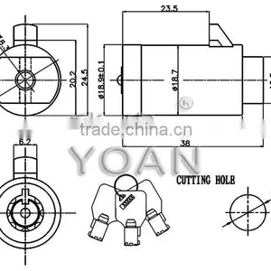 Cylinder Lock for Sell Card Machine With Master Key thumbnail-3