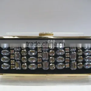Ladies Fashion Long Beaded Clutch thumbnail-1
