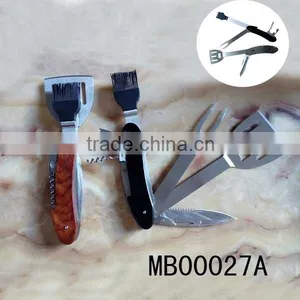 Stainless Steel Multi-functio Open Bbq Tools With Knife Fork Brush Shovel thumbnail-1