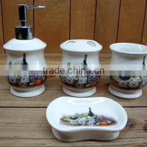 Elegant Ceramic Material Bathroom Accessories Set thumbnail-1