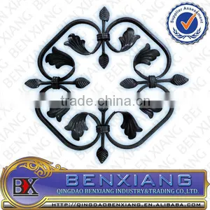 Decorated Wrought Iron Fence Rosettes, Flower Panels Design thumbnail-1