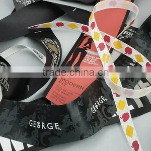 Custom Satin Quality Silkscreen Printed Repeat Logo Strap thumbnail-1