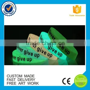 Business Gifts Eco-friendly Custom Glowing Silicone Wristband thumbnail-1