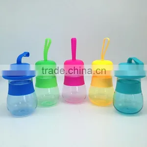 Novelty and Colorful Kids Water Bottles With Cup Shaped Lid thumbnail-2