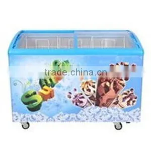 Double Door Sliding Glass Door Ice Cream Freezer With CE thumbnail-1