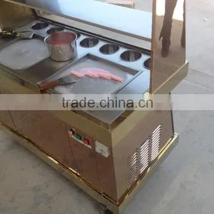 Frozen Yogurt Fruit Ice Cream Rolls Making Machine With Real Fruit thumbnail-4