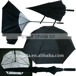 Big Black Double Layers Strong Windproof Golf Umbrella thumbnail-1