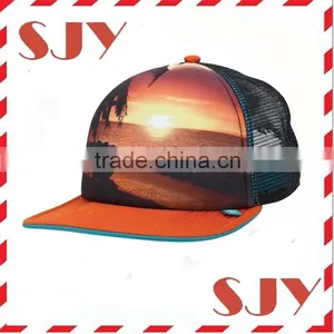 Small Order Custom Design Flat Bill Mesh Trucker Cap for Sale thumbnail-1