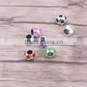 Cute Enamel Ball Beads Big Hole Charm Beads Fit Bracelet Jewelry thumbnail-2