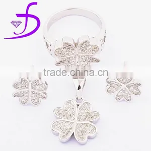 925 Silver Jewelry Set Pave Setting Zircon Silver Jewelry Rhodium Platted thumbnail-1