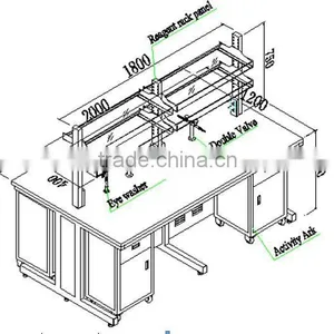 Bench Mounted Lab Reagent Shelf in Laboratory Furniture and Dental Lab Work Bench thumbnail-3