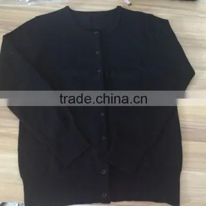 16JWC0412 55%cotton 45%acrylic Woman Black Button Closure Cardigan thumbnail-1