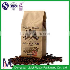 Standing Side Gusset PE Lined Kraft Paper Packaging Quad Seal Flat Block Bottom Coffee Bags thumbnail-6