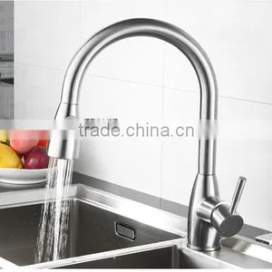 Single Handle Pull Out Spray Stainless Steel Kitchen Faucet, Flexible Hose for Stainless Steel Kitchen Faucet thumbnail-4