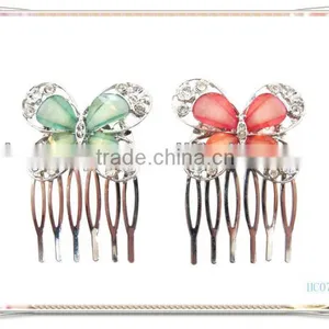 Beautiful Butterfly Hair Combs,cheap Rhinestone Crystal Hair Comb for Girls thumbnail-1