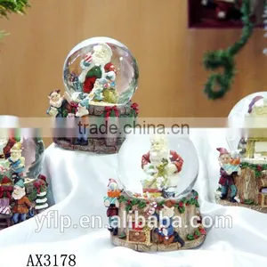 Customized Music Crystal Glass Snow Ball for Christmas Gift Resin Craft / Christmas Glass Snow Ball thumbnail-1