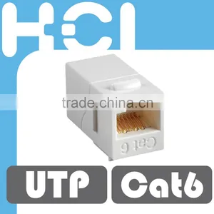 Taiwan Manufacturer RJ45 Cat5e 180 Degree Unshielded UTP Straight Keystone Coupler thumbnail-1