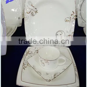Bone China Square Dinner Sets for 6 People thumbnail-1