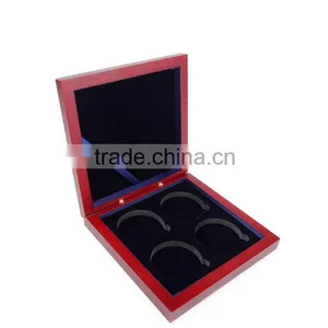 Chinese Factories Wholesale Custom High-grade Wooden Gift Boxes, Deep Red Fashion Beautiful Display Box thumbnail-1