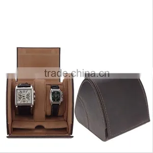 Chinese Factories Wholesale Custom High-grade Leather Watch Box, Brown Beautiful Gift Box thumbnail-1