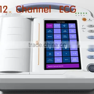 EKG-1212A Portable 12 Channel 10 Inch TFT LCD Touch Screen Digital Electrocardiograph ECG Machine thumbnail-1