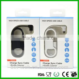 High Quality 3 in 1 Bottle Opener Charger Cable Keychain for Iphone 7 thumbnail-4