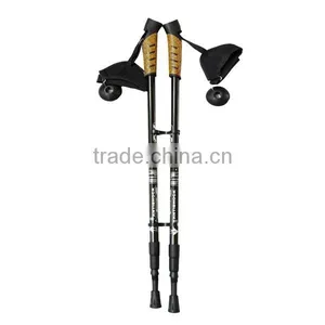 2015 Cheap Adjustable Non-slip Climbing Aluminum Trekking Pole With Wood Handle thumbnail-2
