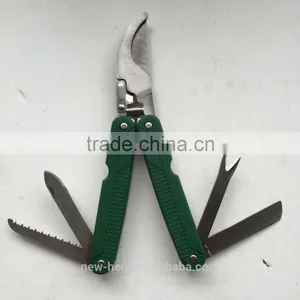 5 IN 1 MULTI GARDEN TOOLS PRUNING SNIPPER TRIMMER BUSHES GARDENING WITH POUCH thumbnail-2