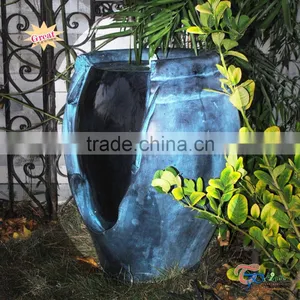 Decorative Resin Large Pot Electric LED Patio Garden Water Fountain thumbnail-2