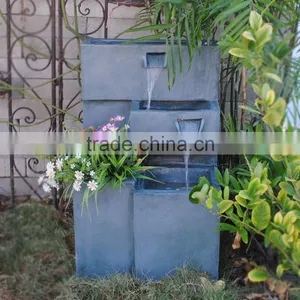 Green Unique Fiberglass Led Outdoor Square Balcony Garden Water Feature thumbnail-6
