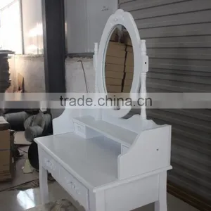 European Style White Wooden Dressing Table With Stool/K/D Dresser/modern Style Dressing Table thumbnail-5